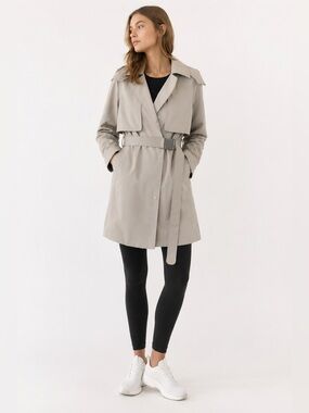 Lululemon Sage Green Belted Trench Coat Size 12